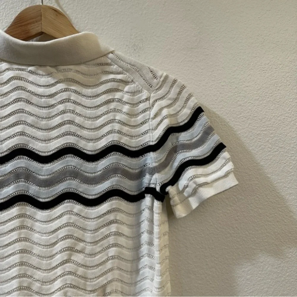 Reiss Cole Junior Quarter Zip Textured‎ T-Shirt In Optic White Size 11 - 12Y